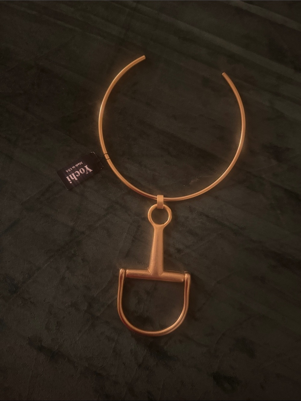 Yochi Yellow Gold Equestrian Bit Statement Collar Necklace